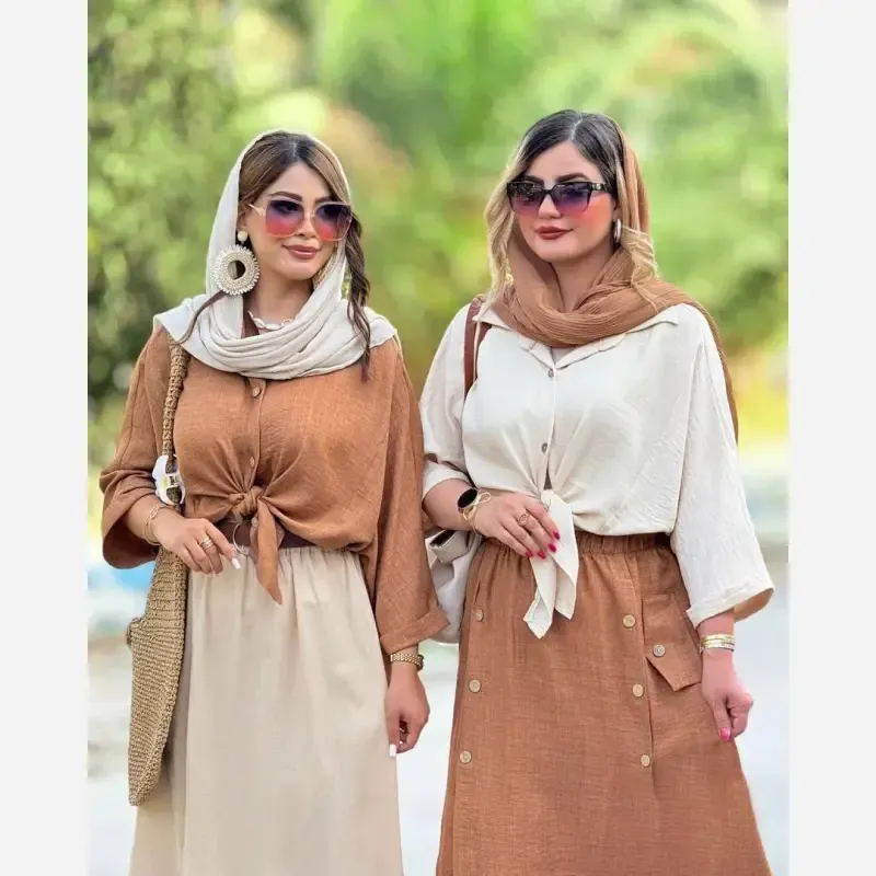 شومیز گره ای سوپر شانتون گرم بالا آستی پاکتی کیمونو فری سایز - تصویر 9