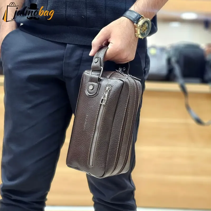 کیف دستی مردانه چرمی شوزبگ دو خانه چرم صنعتی خارجی - تصویر 6
