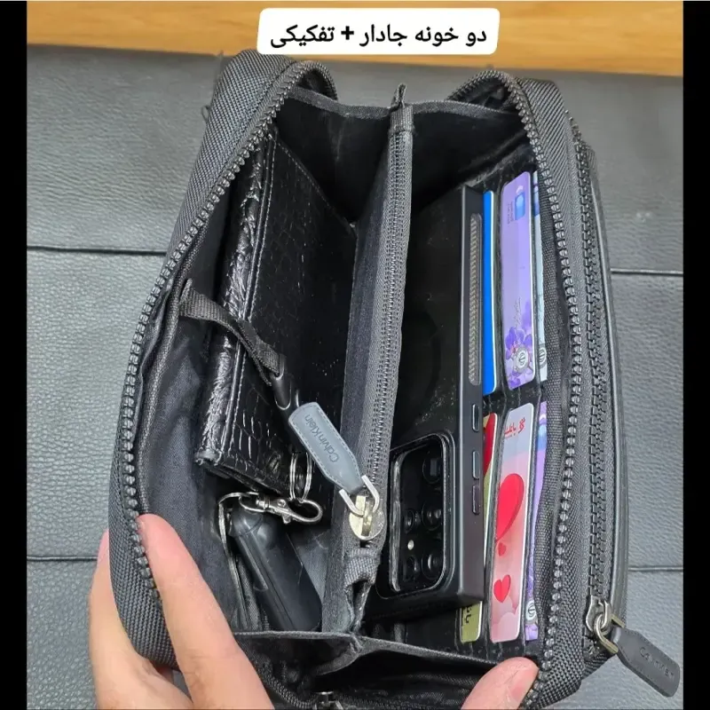 کیف دوشی دستی اسپرت کلوین کلاین پارچه برزنتی آب گریز سه کاره - تصویر 14
