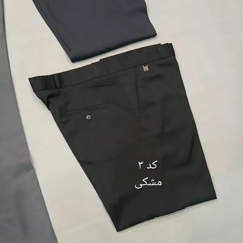 شلوار پارچه ای مردانه نخی سایز 42 تا 54 رنگ طوسی مشکی زغالی - تصویر 2