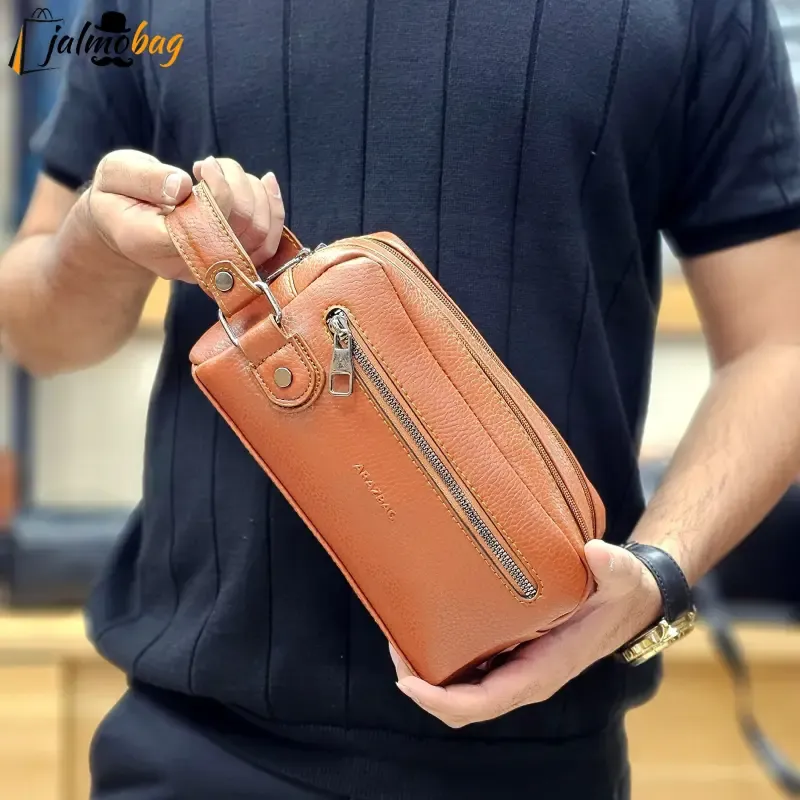 کیف دستی مردانه چرمی شوزبگ دو خانه چرم صنعتی خارجی - تصویر 5