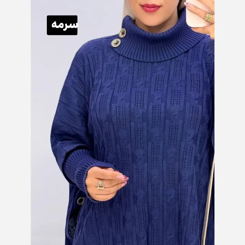 مانتو پانچ بافت ترنج فری سایز 40 تا 54 - تصویر 7
