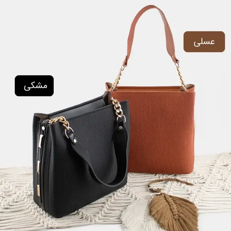 کیف زنانه روزمره چرم مصنوعی با بند بلند و جیب داخلی - تصویر 3