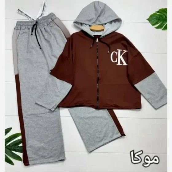 ست ست سویشرت و شلوار ماهورا پنبه گلکسی و ملانژ سایز 38 تا 46