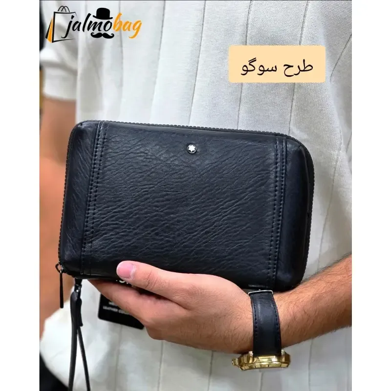 کیف دستی پاسپورتی مونت بلانک چرم وارداتی - تصویر 4