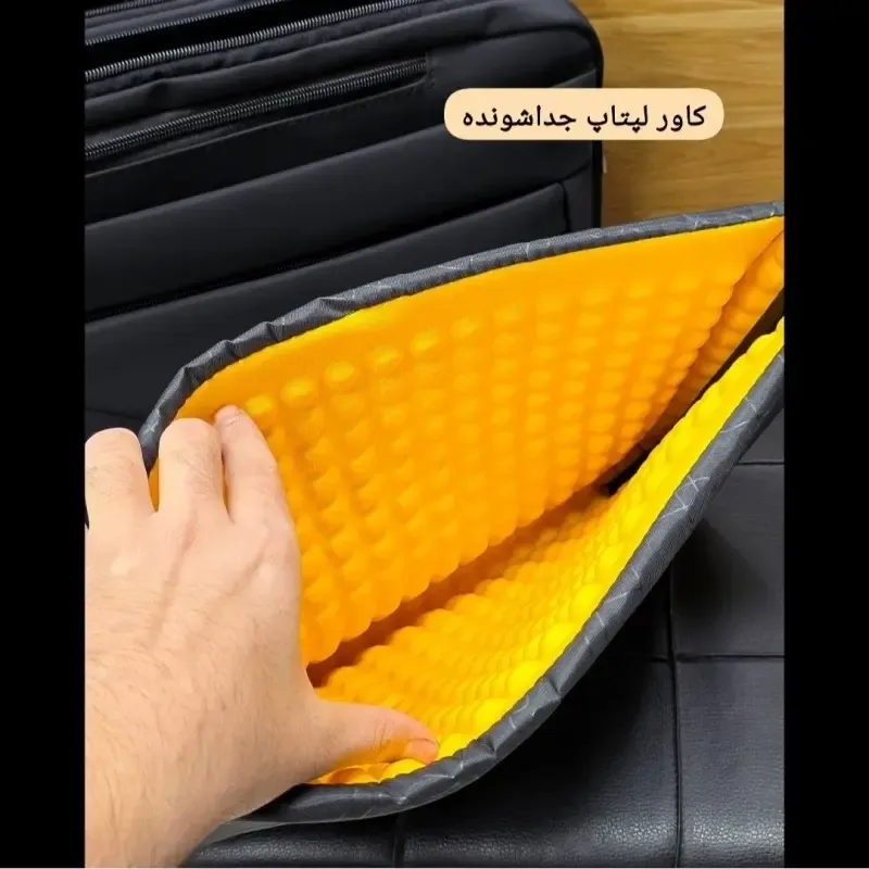 کیف اداری و لپتاپی 3 کاره بنلتون جنس دیبا مشکی - تصویر 13