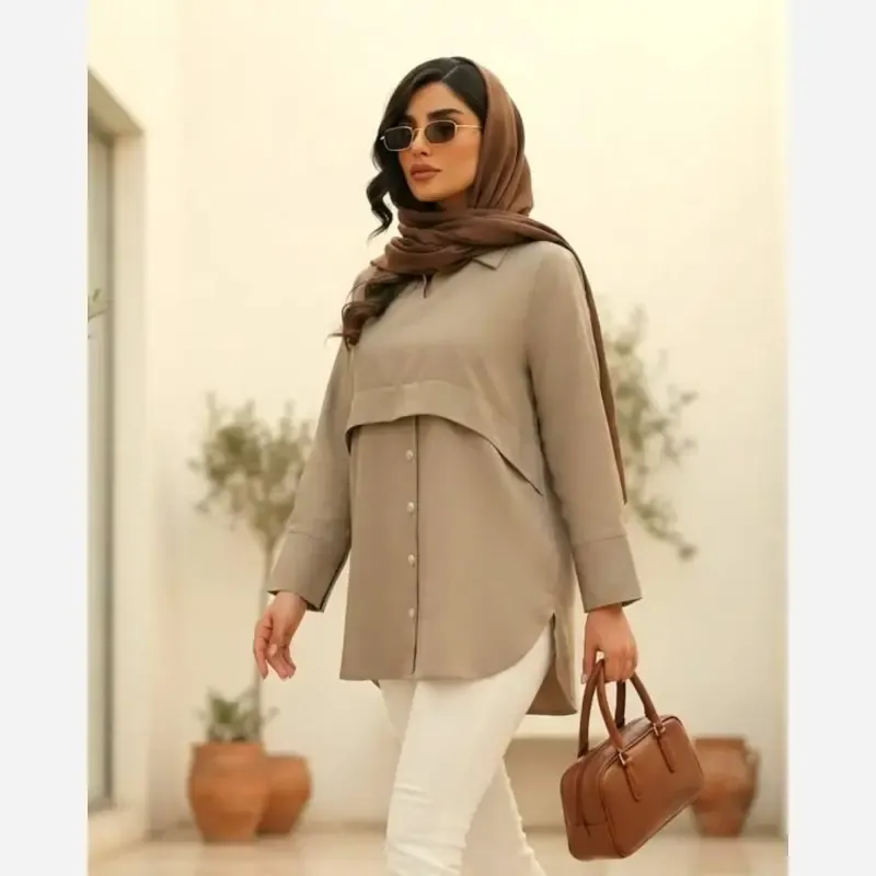 تونیک زنانه لینن مدل پری سایز 38 تا 48 - تصویر 14