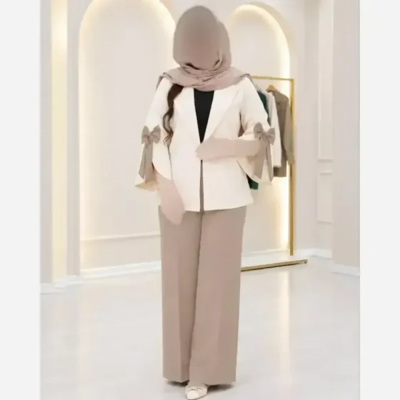ست کت شلوار زنانه یاقوت جنس مازراتی دبل