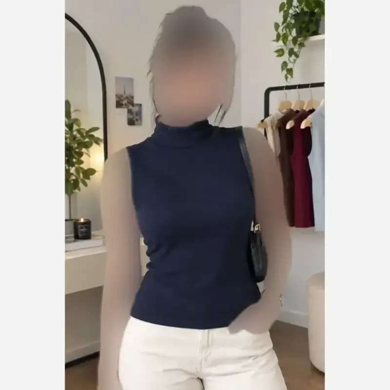 تاپ یقه اسکی زنانه جنس فانریپ سوپر پنبه کبریتی فری سایز - تصویر 4