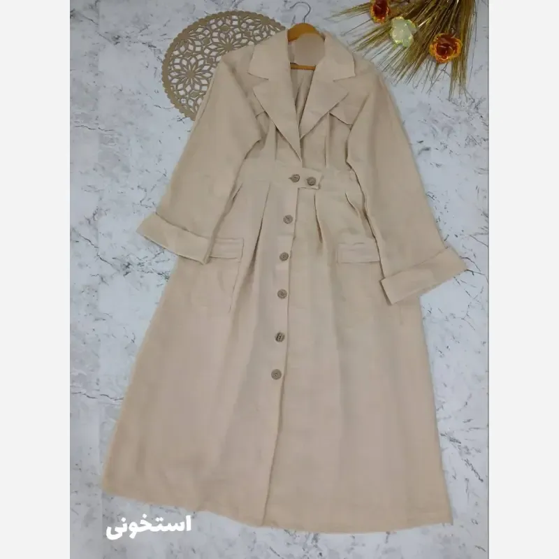 مانتو بلند تابستانه مدل ماربل جنس شانتون فری سایز رنگبندی متنوع - تصویر 5