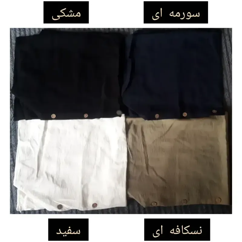 ست مانتو شلوار تابستانه پارچه بابوس وارداتی سایز بزرگ - تصویر 3