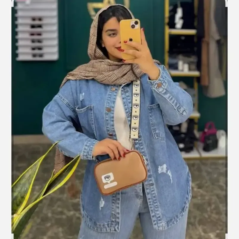 کت جین حلالی قد بلند یخی آبی سایز 1 و 2 - تصویر 4