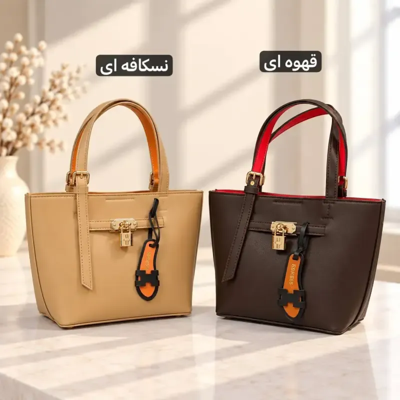 کیف دخترانه چرم مصنوعی ابعاد 25 در 20 سانتیمتر مگنتی رسمی و روزمره - تصویر 7