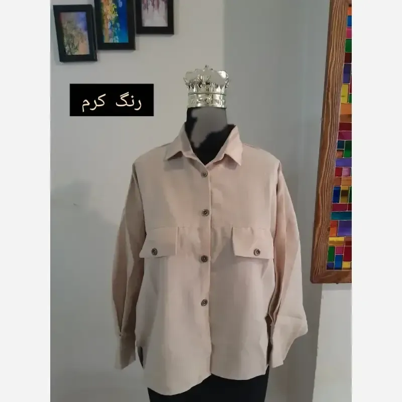 مانتو پانچ کوتاه لینن اسپرت قواره دار سایز بزرگ - تصویر 5