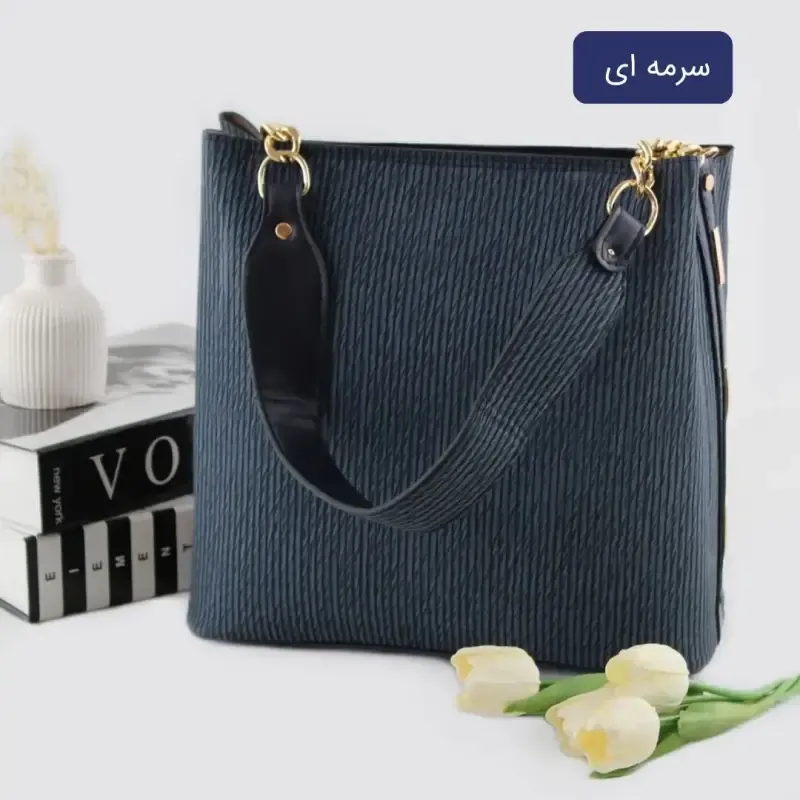 کیف زنانه روزمره چرم مصنوعی با بند بلند و جیب داخلی - تصویر 6