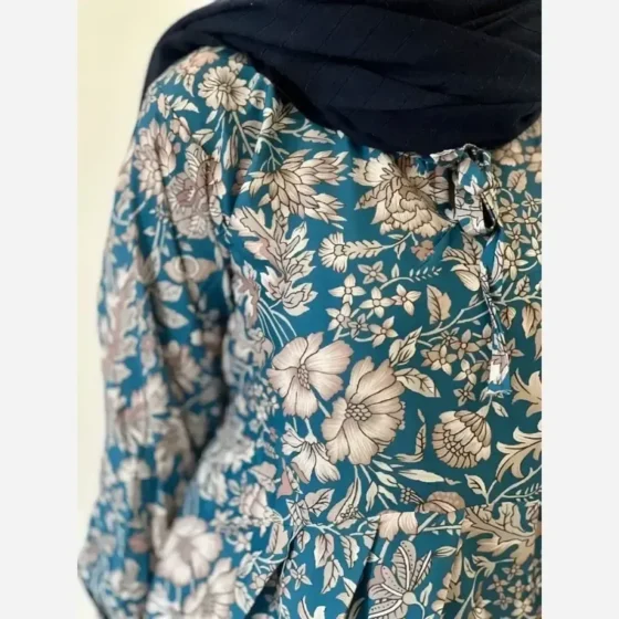 ساحلی گلدار خنک و تابستانه جنس فلور بوگاتی فری سایز