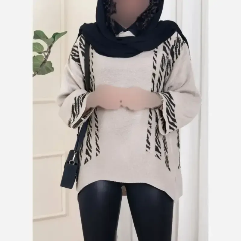 تونیک بافت مزونی زنانه نخ آکریل فری سایز 38 تا 46 رنگبندی متنوع - تصویر 8