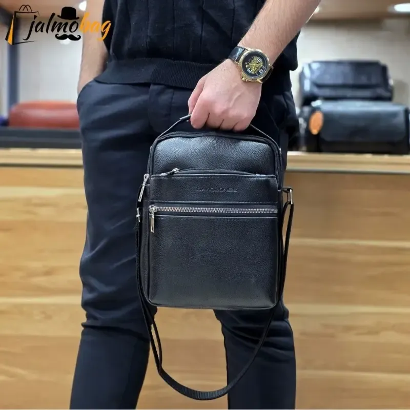 کیف دوشی چرمی بزرگ و جادار چرم صنعتی A++ پنج خانه مردانه - تصویر 4