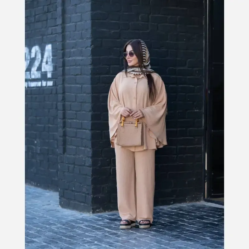 شومیز شلوار زنانه ابروبادی درجهیک سایز بزرگ تا 56 - تصویر 2