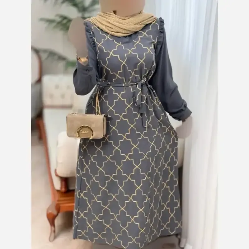 مانتو پیراهن طلاکوب مدل ساحل جنس اسکادا سایزبندی بزرگ - تصویر 3