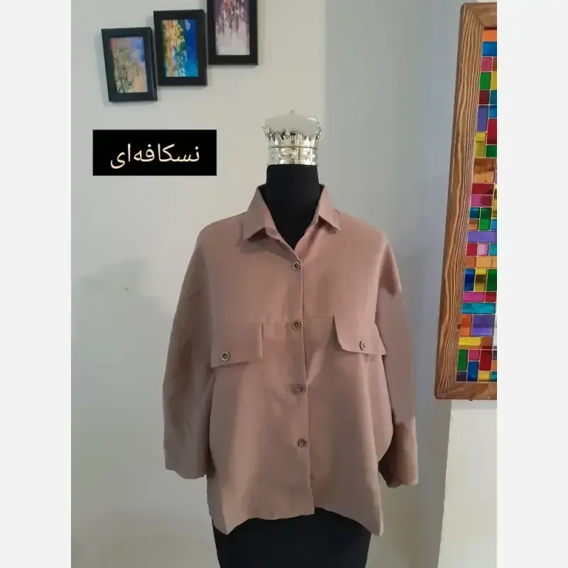 مانتو پانچ کوتاه اسپرت دانشجویی قواره دار جنس لینن - تصویر 6