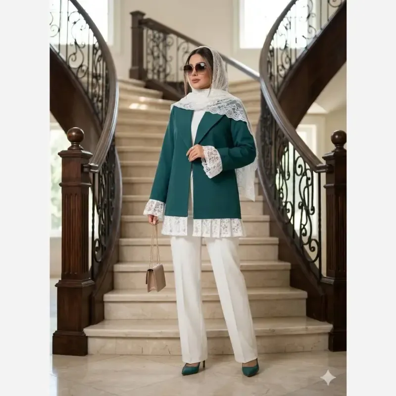 مانتو زنانه کتی مزونی مدل الیماز جنس کرپ مازراتی سایز 38 تا 52 - تصویر 8