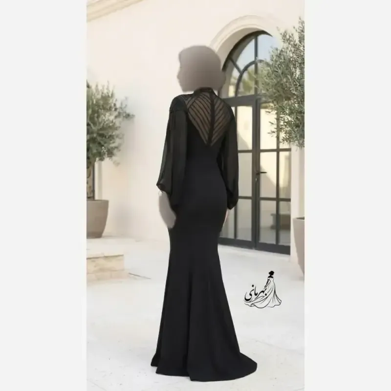 ماکسی مجلسی زنانه پارچه مازراتی سنگ کریستال دار قد 155 سایز 38 تا 50 رنگ مشکی و سورمه ای - تصویر 4