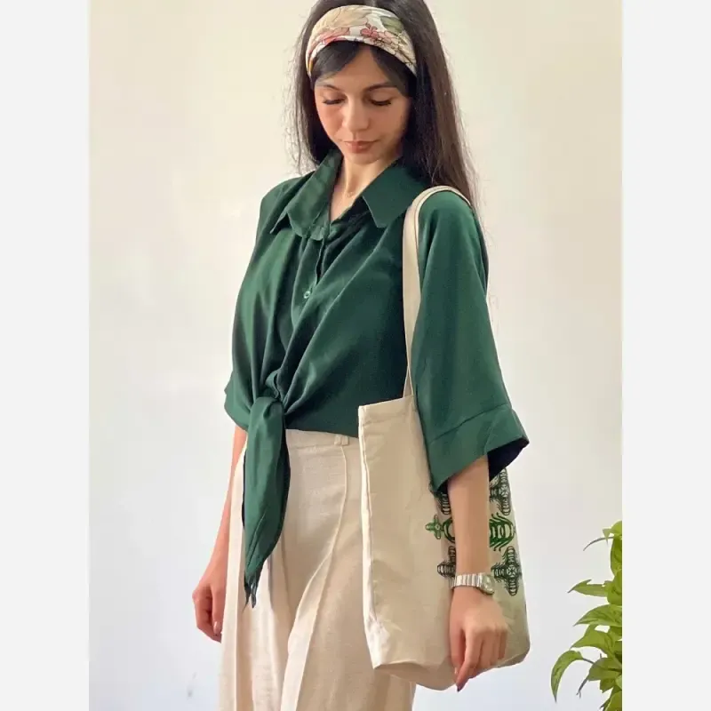 شومیز نخی گره ای خنک و تابستانه - تصویر 8