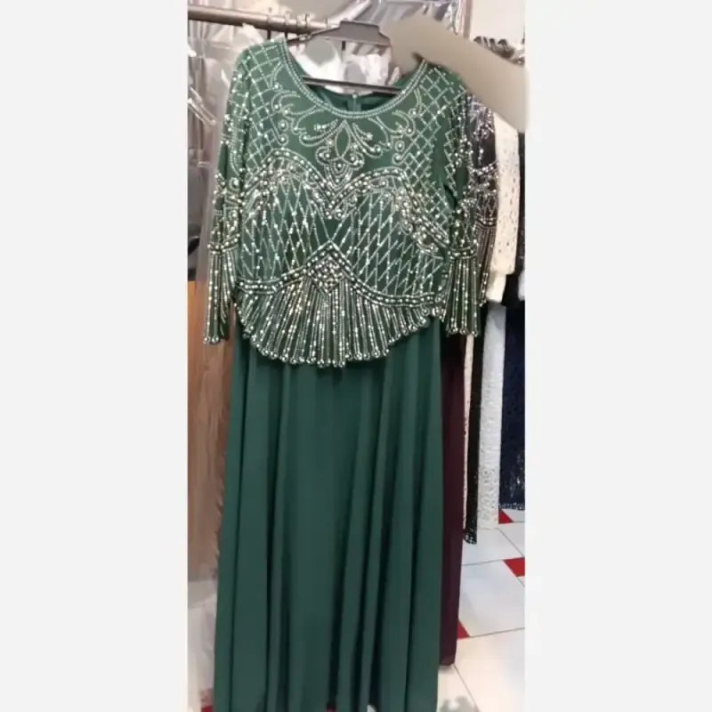 ماکسی مجلسی زنانه سایز بزرگ حریر کاپدار مدل لعیا - تصویر 8