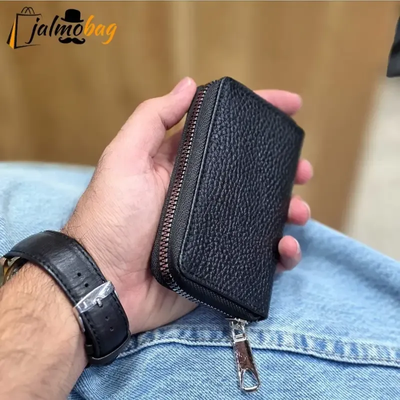 جاکارتی زیپدار چرم طبیعی گاوی مناسب آقایان و خانمها ابعاد 11 در 7 سانتیمتر - تصویر 7