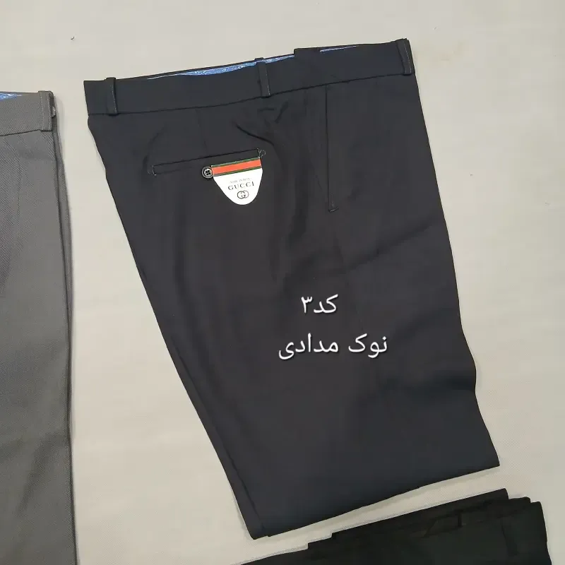 شلوار پارچه ای مردانه نخی سایز 42 تا 54 رنگ طوسی مشکی زغالی - تصویر 4