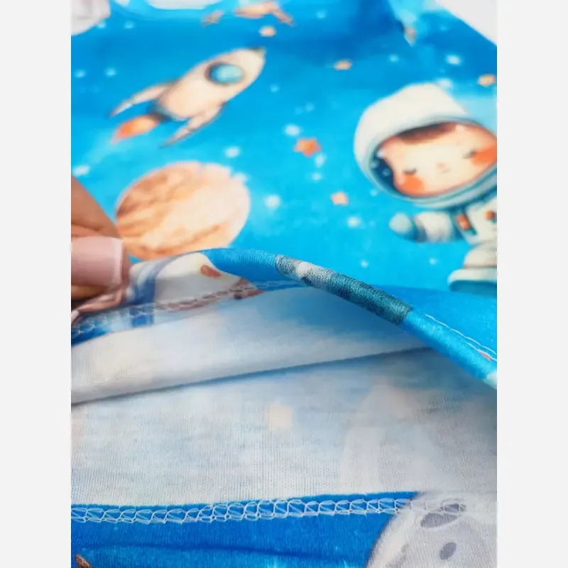 بلوز شلوار راحتی بچگانه طرح فضایی نخ پنبه نرم و لطیف - تصویر 2