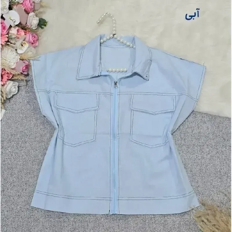 وست جیب پاکتی زنانه لنین شسته شده فری سایز - تصویر 7