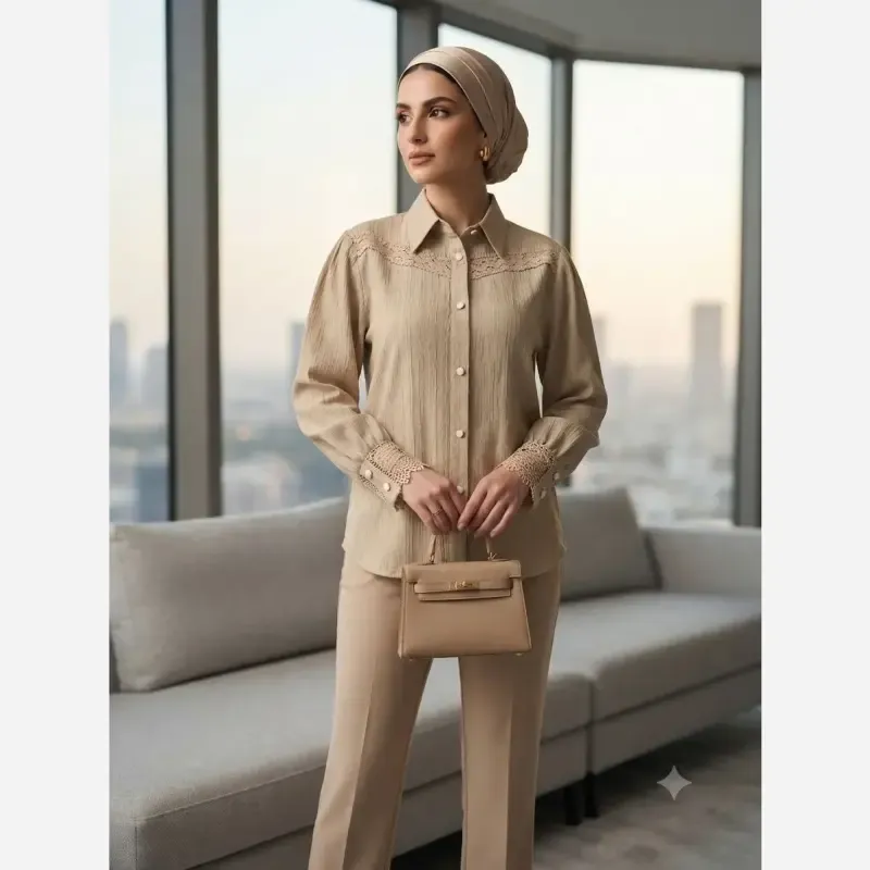 شومیز زنانه مجلسی مدل سوگین جنس توکی کراش سایز بزرگ تا 56 - تصویر 10