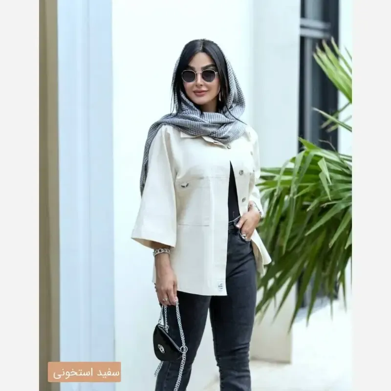 شومیز زنانه لینن مدل لارا سایز 36 تا 50 - تصویر 2
