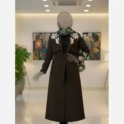 پالتو زنانه مدل گلآرا پارچه مازراتی آسترکشیشده قد 125 سانتیمتر سایز 38 تا 50