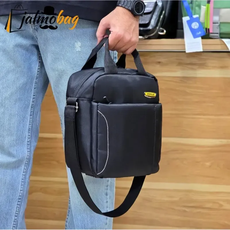 کیف ظرف غذا دستی و دوشی پارچه ای کجراه خ خارجی جیب دار - تصویر 3
