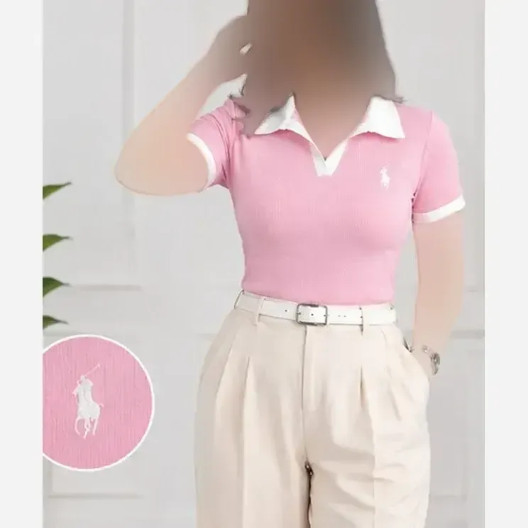 پولوشرت کبریتی یقه سفید گلدوزی polo فانریپ پنبه - تصویر 3