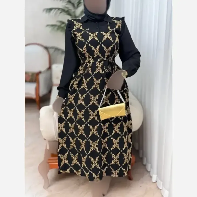 پیراهن طلاکوب پروانه زنانه جنس اسکادا سایز بزرگ - تصویر 7