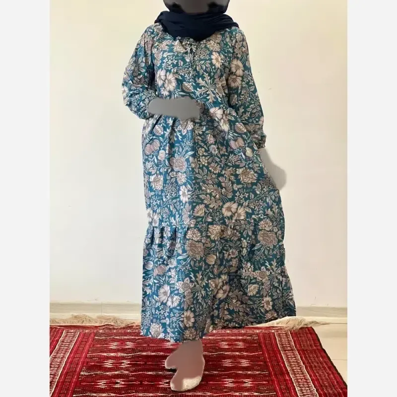 ساحلی گلدار خنک و تابستانه جنس فلور بوگاتی فری سایز - تصویر 8