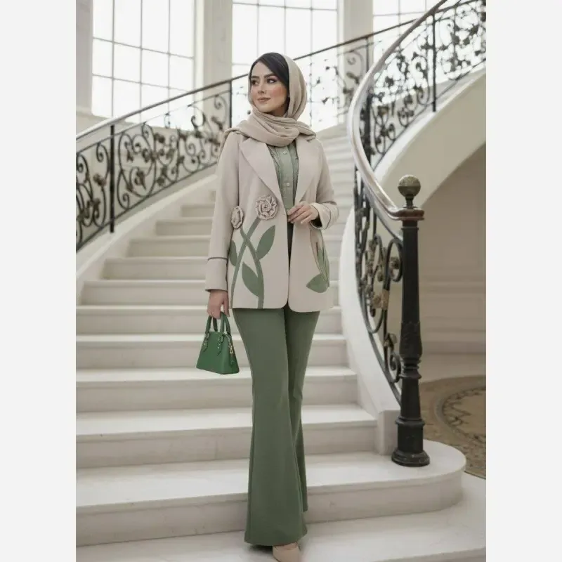 مانتو زنانه کتی کرپ مازراتی مدل آسو سایز 38 تا 54 - تصویر 4
