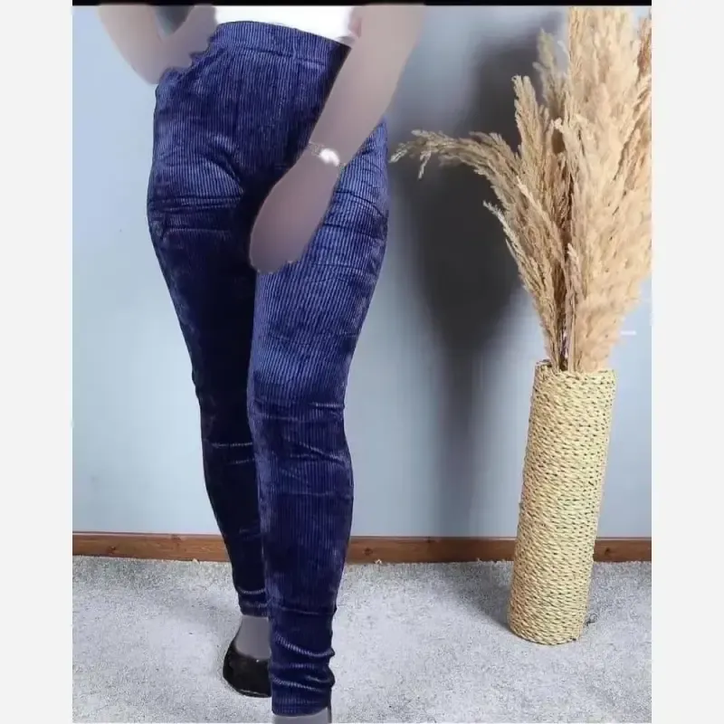 شلوار مخمل کبریتی زنانه فری سایز قد 98 - تصویر 2