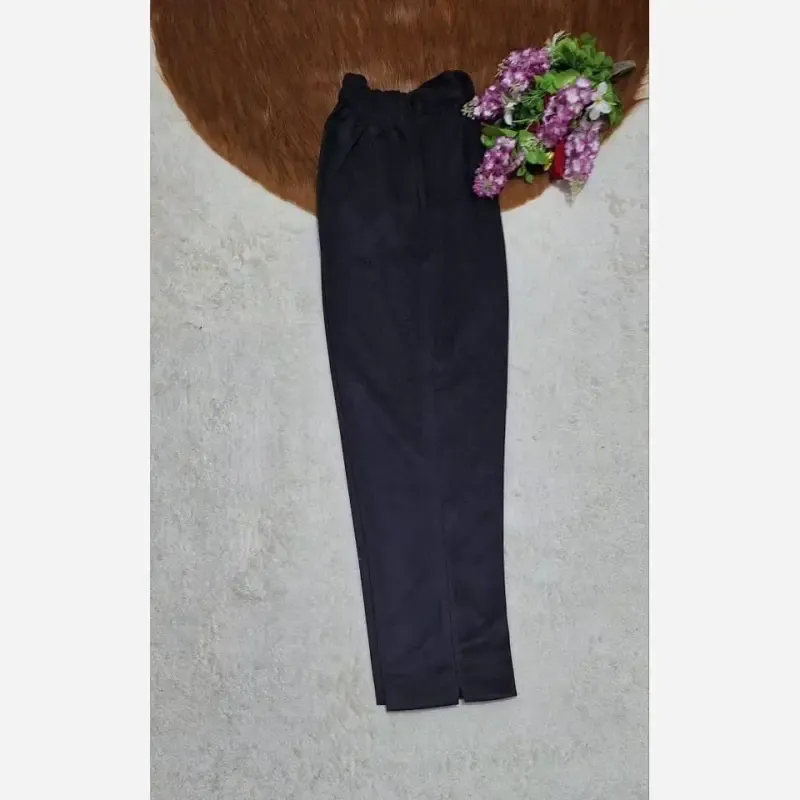 شلوار سوییت مخملی زنانه مشکی بغل چاک سایز 40 تا 46 - تصویر 6