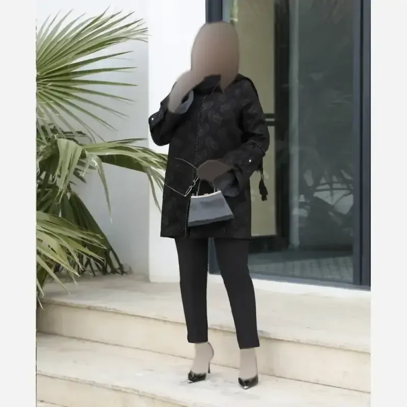 کت مجلسی زنانه مدل آریژان جنس ژاکارد سایز 42 تا 52 قد 80 سانت - تصویر 3
