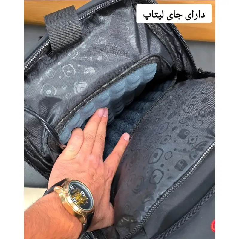 کوله پشتی اسپرت دیبا جادار با جای لپتاپ، پورت USB و هندزفری، ضد تعریق، مناسب 12 سال به بالا - تصویر 17