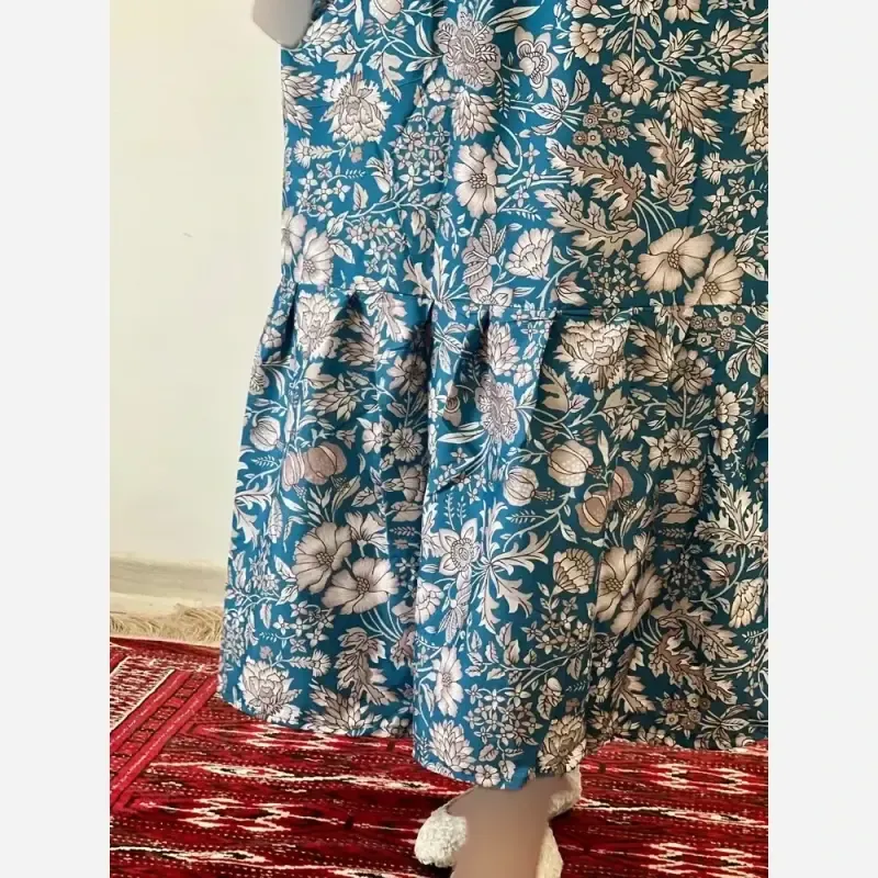 ساحلی گلدار خنک و تابستانه جنس فلور بوگاتی فری سایز - تصویر 6
