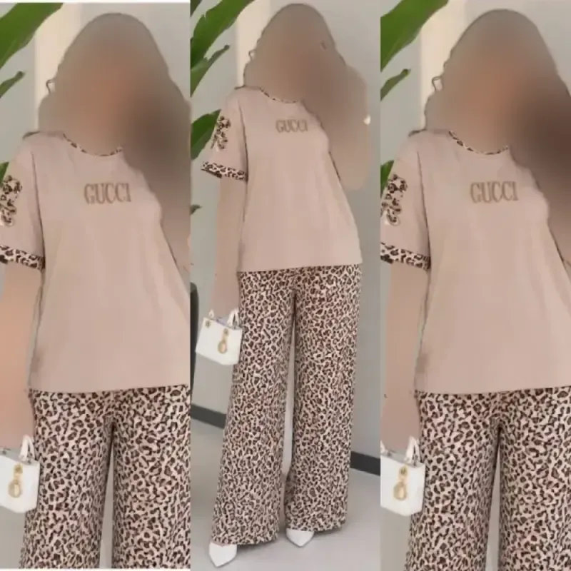 ست تیشرت و شلوار مدل بنلی نخ پنبه گلکسی سایز 38 تا 46 - تصویر 2