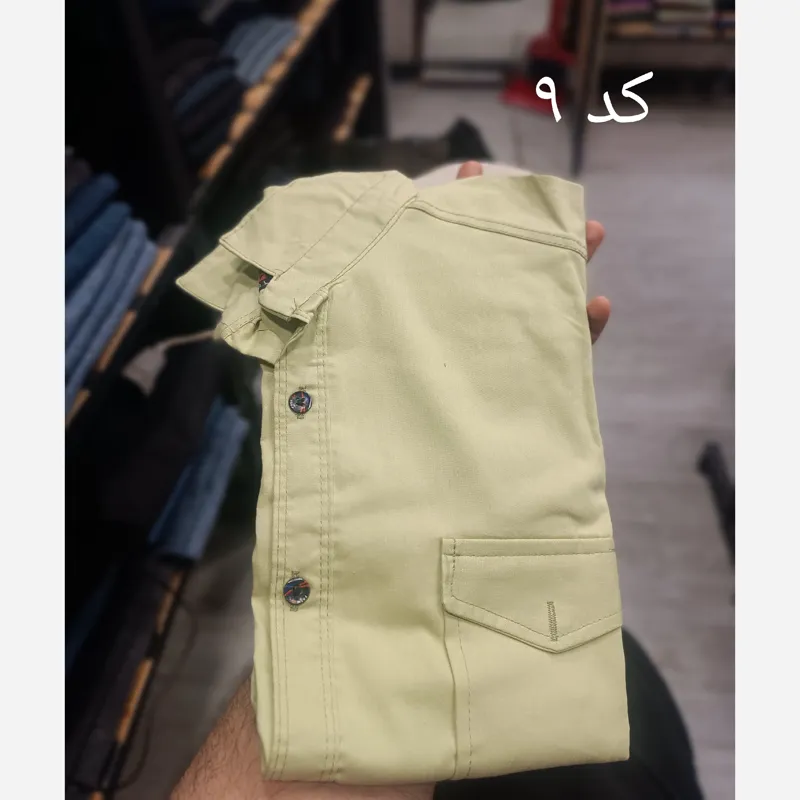 پیراهن کتان مردانه دو جیب آستین بلند قواره آزاد - تصویر 11