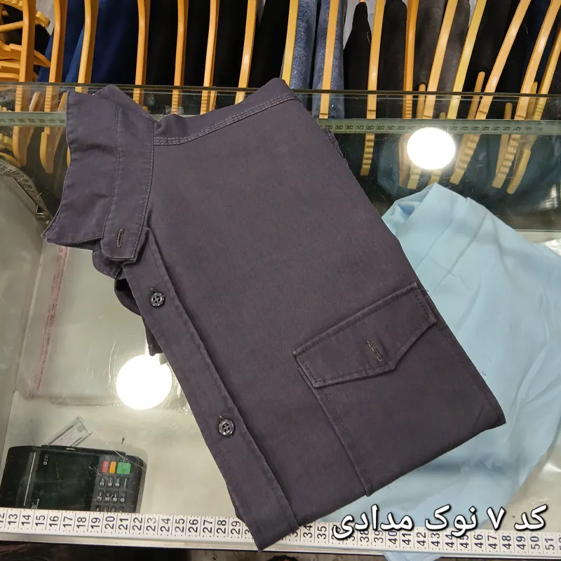 پیراهن کتان مردانه دو جیب آستین بلند قواره آزاد - تصویر 9